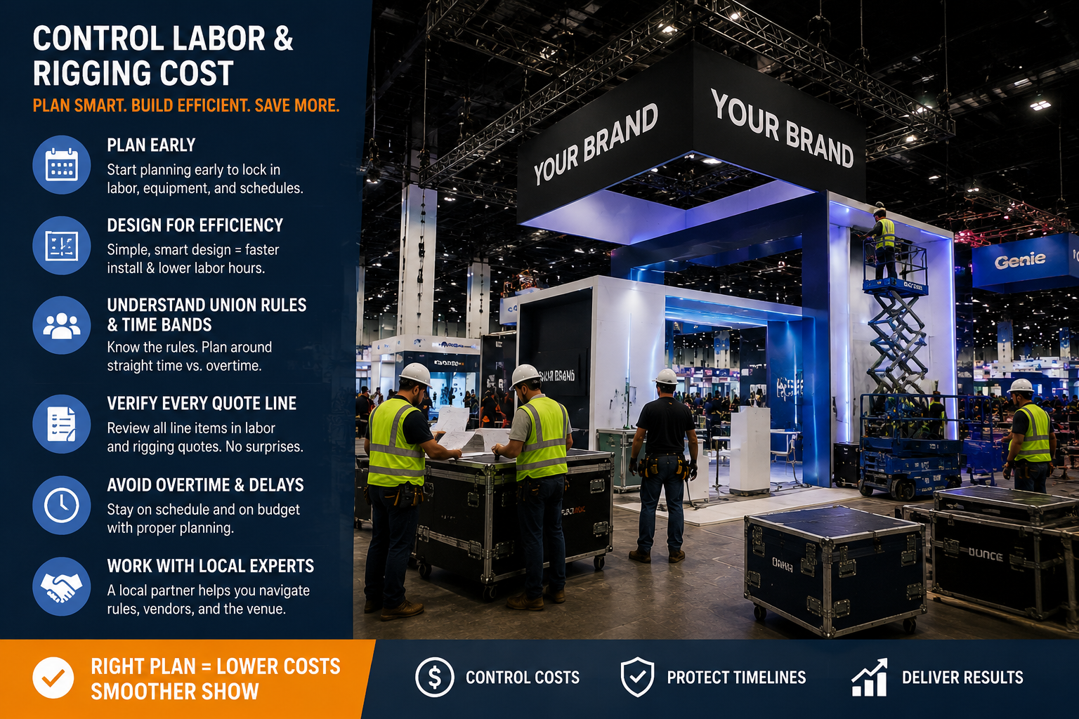 trade show labor and rigging cost planning for first-time exhibitors